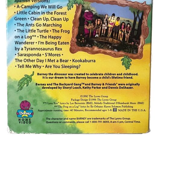 Vintage Barney's Campfire Sing-Along (VHS-1990) VHS Rare Edition ages 1-8 - Picture 4 of 6